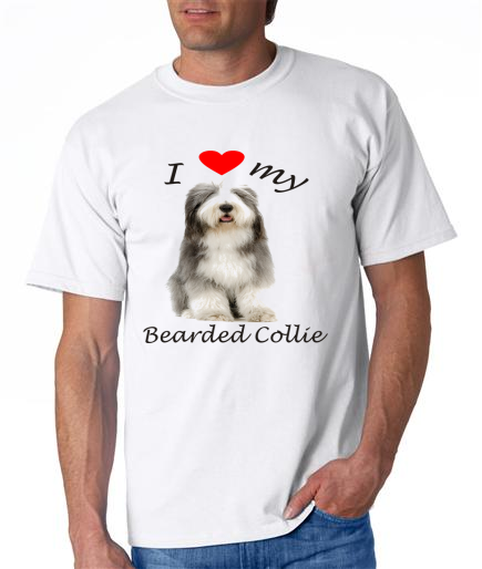 Dogs - Bearded Collie Picture on a Mens Shirt